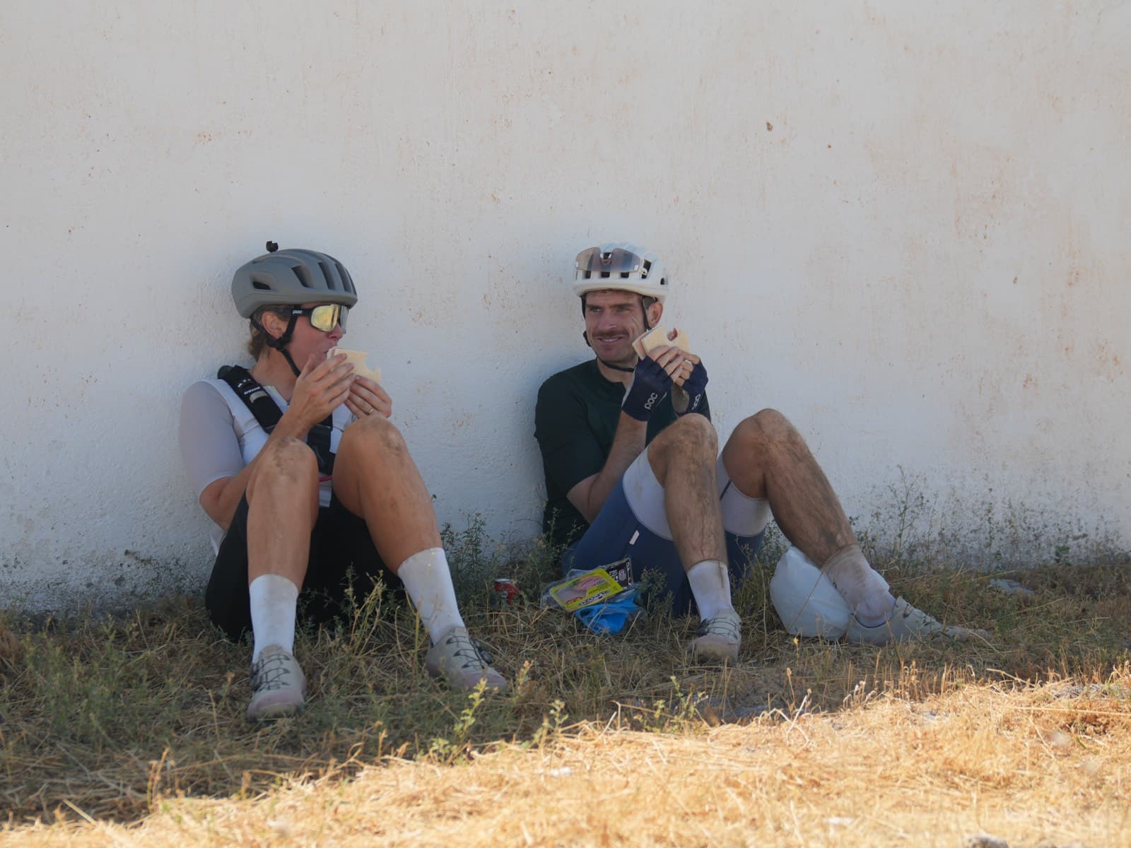 Post-ride rest in the shade