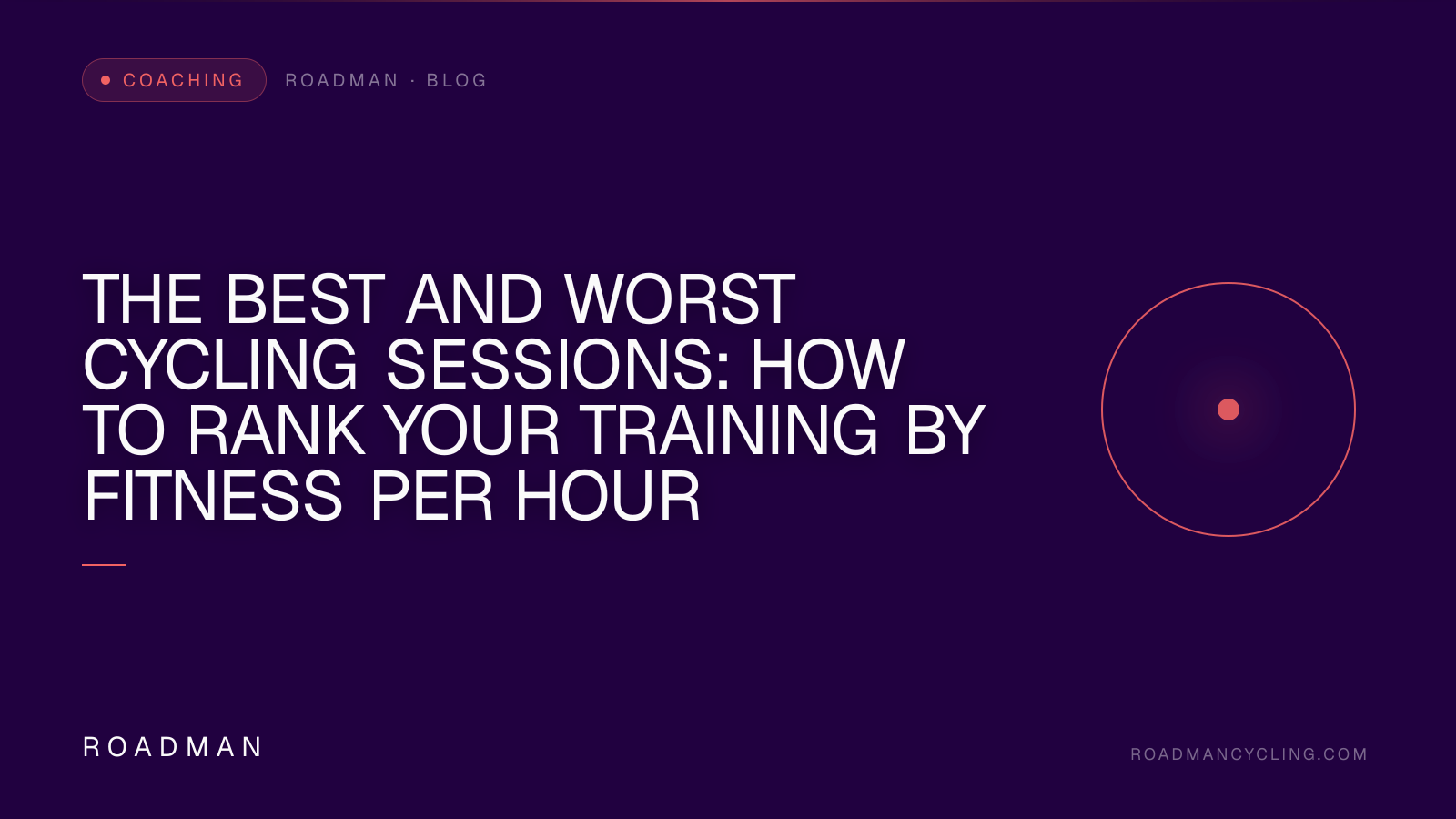 The Best and Worst Cycling Sessions: How to Rank Your Training by Fitness Per Hour