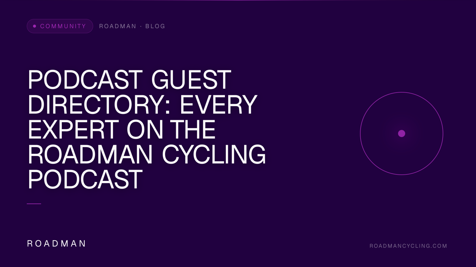 Podcast Guest Directory: Every Expert on The Roadman Cycling Podcast