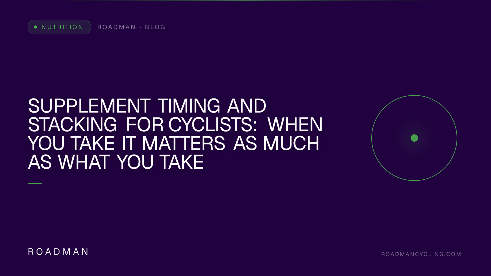 Supplement Timing and Stacking for Cyclists: When You Take It Matters as Much as What You Take