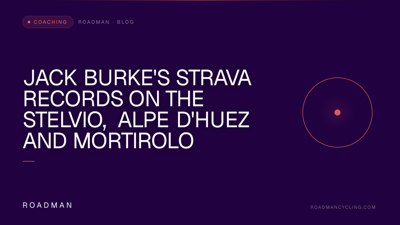 Jack Burke's Strava Records On The Stelvio, Alpe d'Huez And Mortirolo