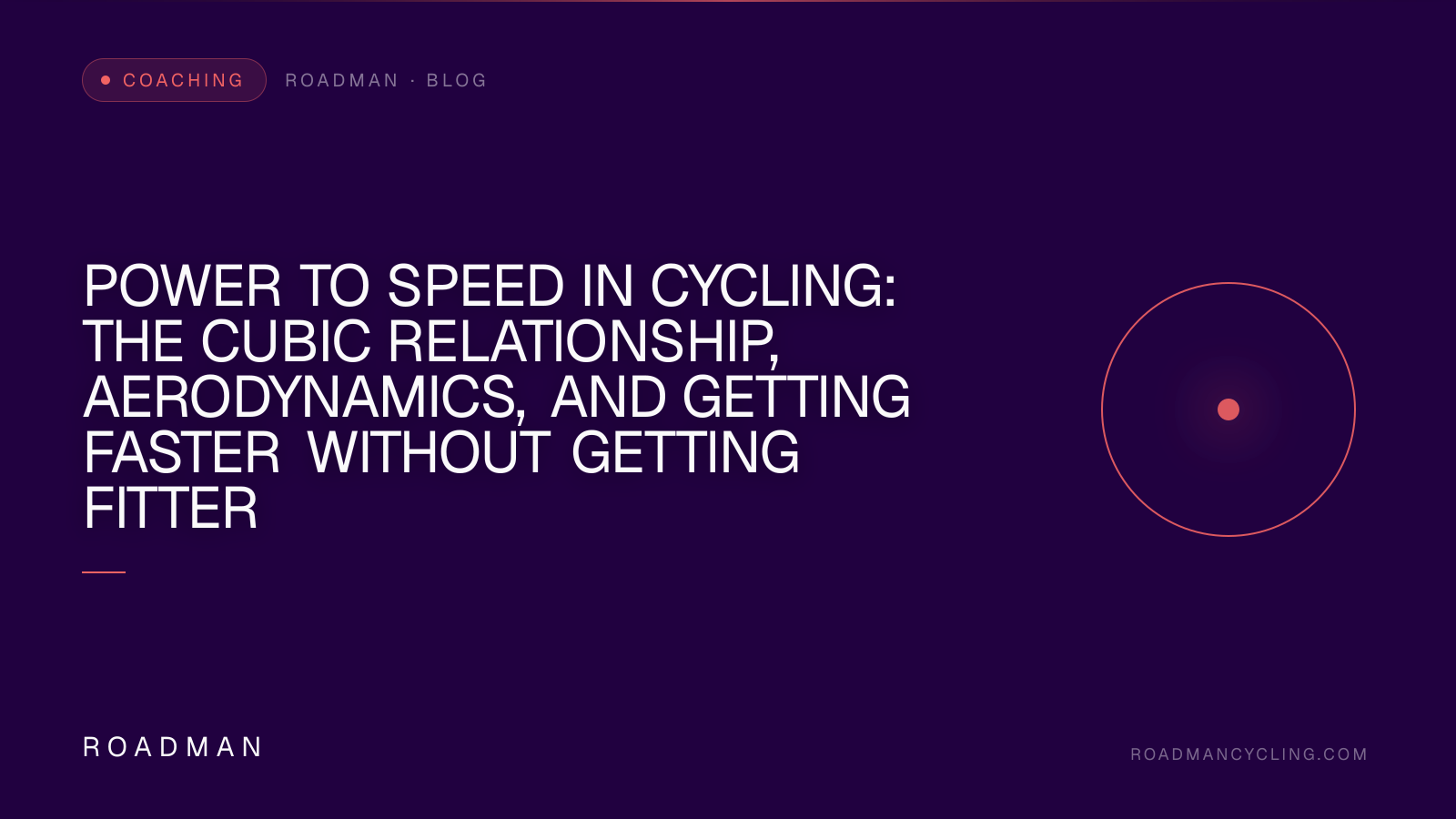 Power to Speed in Cycling: The Cubic Relationship, Aerodynamics, and Getting Faster Without Getting Fitter